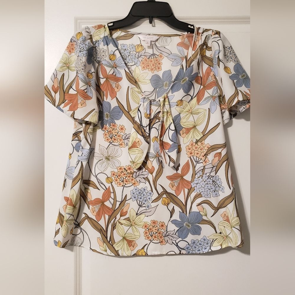 Lauren Conrad Women Floral Print Blouse Size S